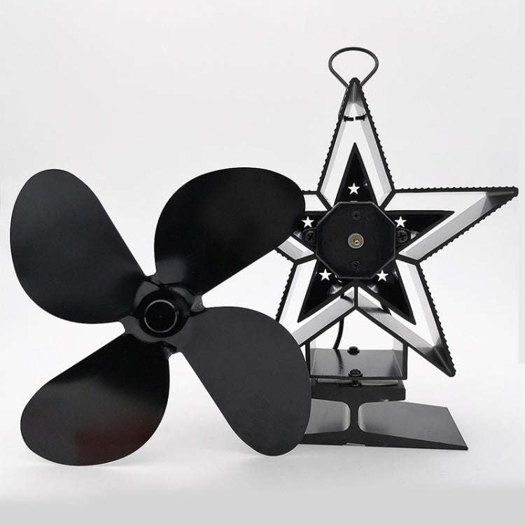 4-Blade Aluminum Heat Powered Fireplace Stove Fan (Blue)