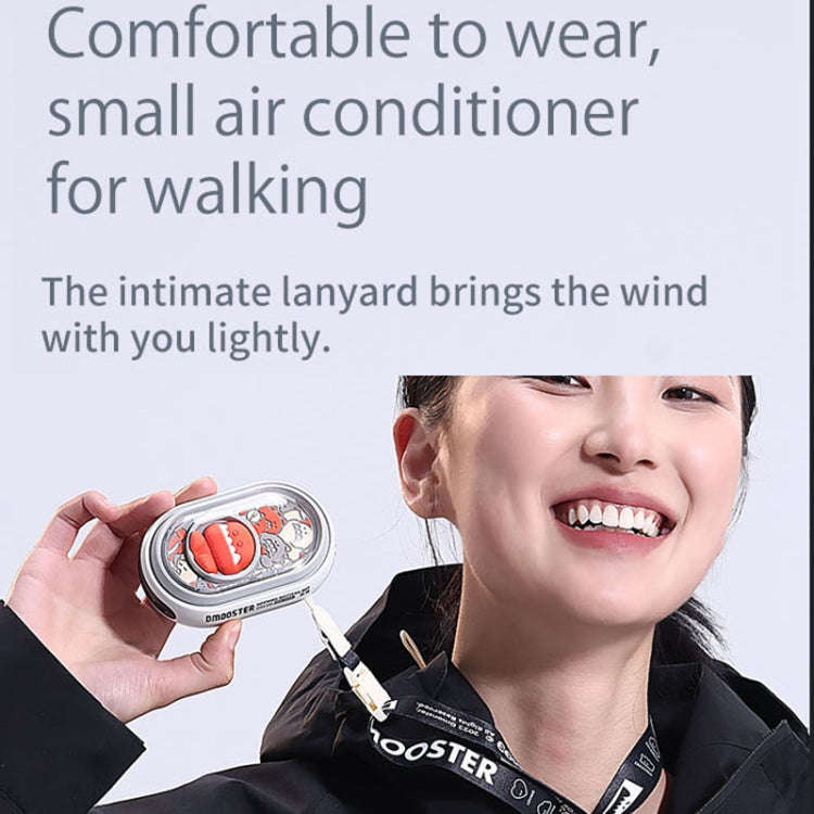 D MOOSTER D27 Portable Hanging Neck Electric Fan with Night Light (Grey White)