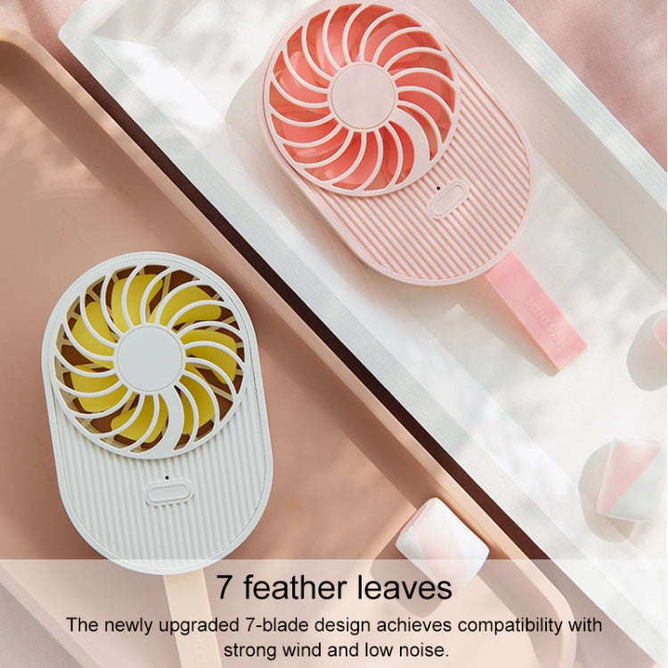 LLD-17 0.7-1.2W Ice Cream Shape Portable 2 Speed Control USB Charging Handheld Fan with Lanyard (...