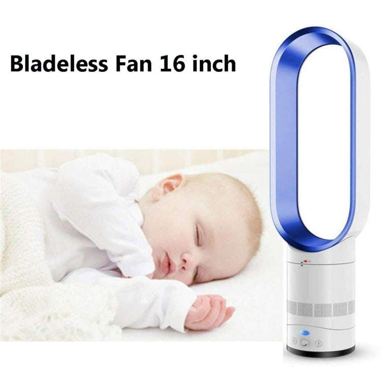 16 inch Household Mute Shaking Head Remote Control Desk Electric Leafless Fan (Blue)