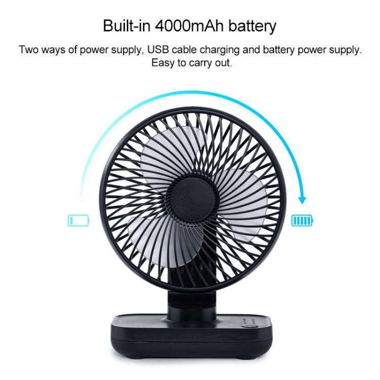 D606 4W USB Rechargeable Portable Four-speed Adjustable Desktop Fan(Pink)