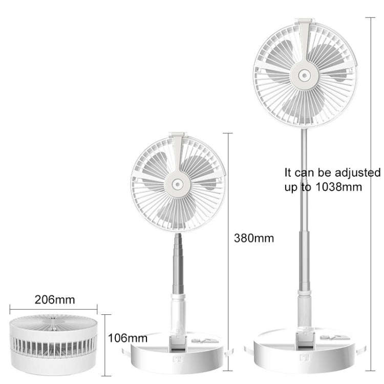 Humidifying and Moisturizing Spray Fan USB Charging Desktop Portable Folding Fan (White)