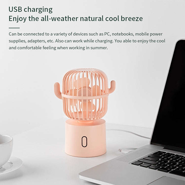 F6 Cactus Portable Mini Fan USB Shaking Head Handheld Desk Electric Fan (Green)