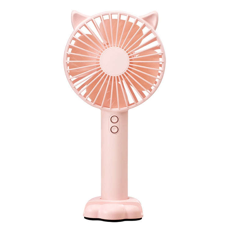 N10 Multi-function Handheld Desktop Holder Electric Fan, with 3 Speed Control (Pink)
