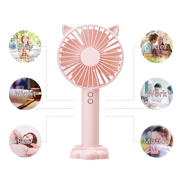 N10 Multi-function Handheld Desktop Holder Electric Fan, with 3 Speed Control (Sky Blue)
