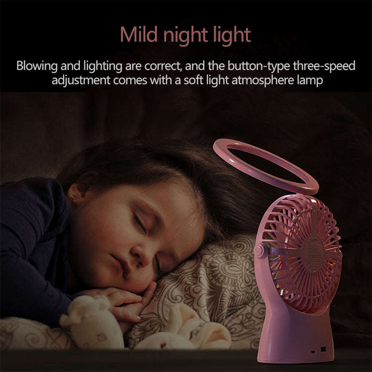 S1 Multi-function Portable USB Charging Mute Desktop Electric Fan Table Lamp, with 3 Speed Contro...