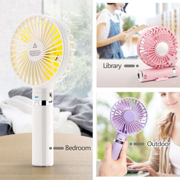 S2 Portable Foldable Handheld Electric Fan, with 3 Speed Control & Night Light (Sky Blue)