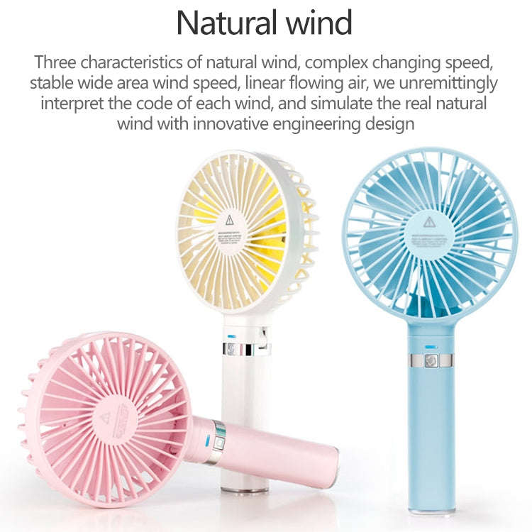 S2 Portable Foldable Handheld Electric Fan, with 3 Speed Control & Night Light (Sky Blue)