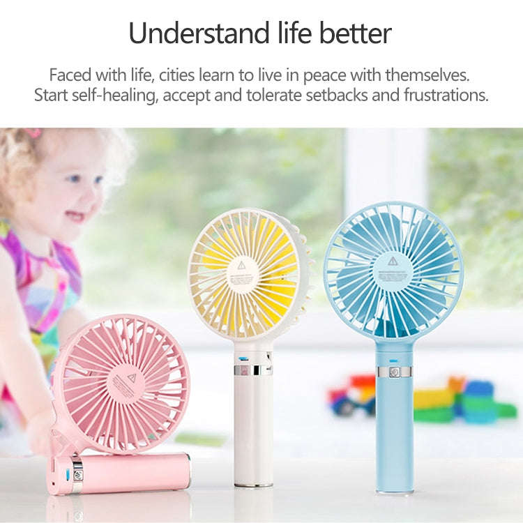 S2 Portable Foldable Handheld Electric Fan, with 3 Speed Control & Night Light (Sky Blue)