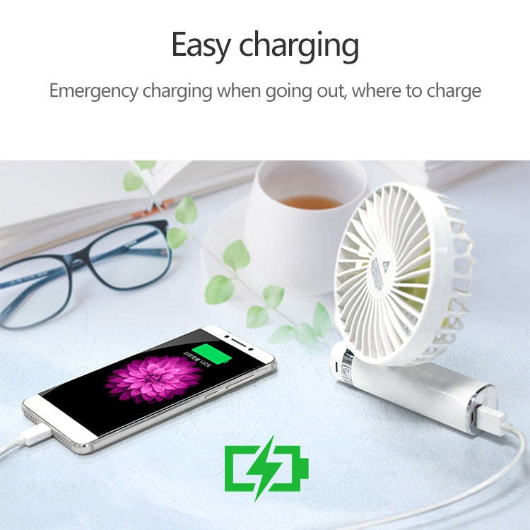 S2 Portable Foldable Handheld Electric Fan, with 3 Speed Control & Night Light (Sky Blue)