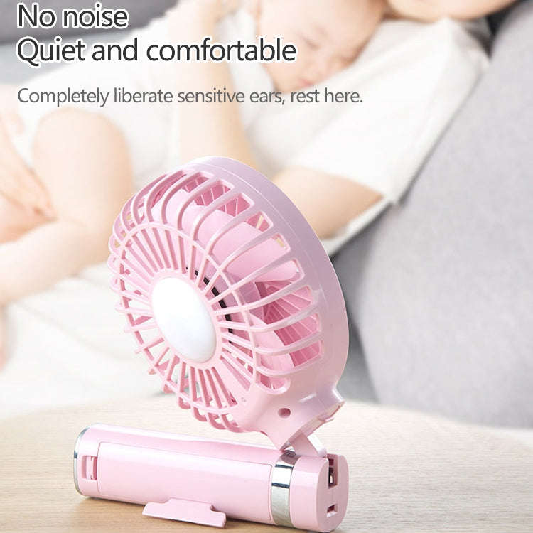 S2 Portable Foldable Handheld Electric Fan, with 3 Speed Control & Night Light (Sky Blue)
