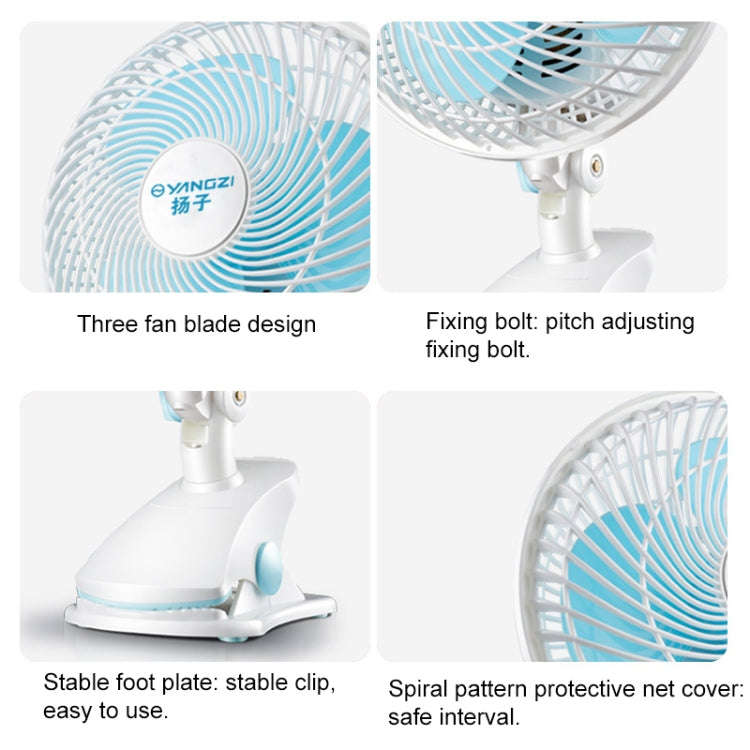 220V Portable Household Dormitory Mute Clip Base Mini Electric Fan, Length: 3m CN Plug