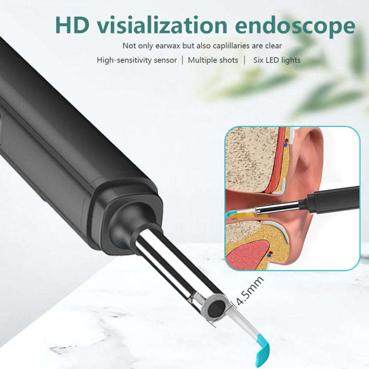 H02006 WiFi Smart Visual Ear Pick HD Digital Mouth Nose Ear Endoscope (White)