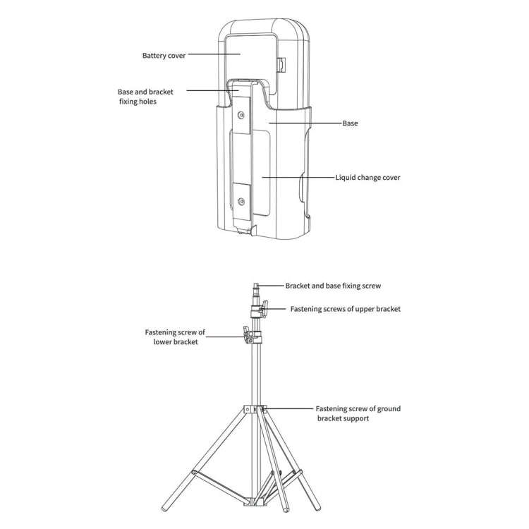 YAD-001 Infrared Thermometer + Automatic Infrared Sensor Sterilization Dispenser with Tripod Moun...