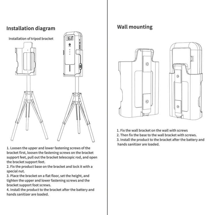 YAD-001 Infrared Thermometer + Automatic Infrared Sensor Sterilization Dispenser with Tripod Moun...