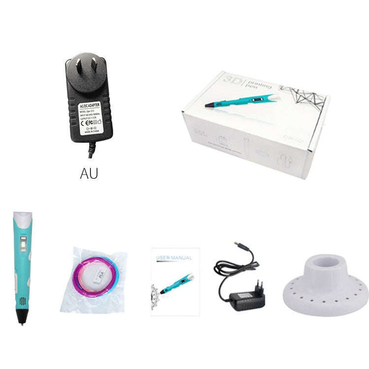 Hand-held 3D Printing Pen, AU Plug (Blue)