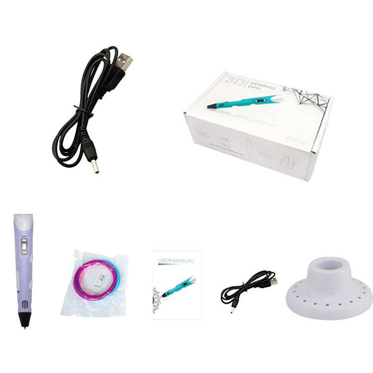 Hand-held 3D Printing Pen, USB Plug(Purple)