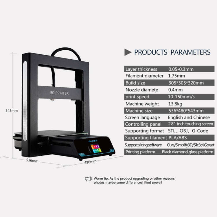 JGAURORA A5S Desktop High Precision Metal Plate Frame Three-Dimensional Physical 3D Printer