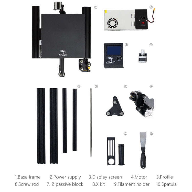 CREALITY Ender-3 POM Wheel V-guide Rail DIY 3D Printer, Print Size : 22 x 22 x 25cm, UK Plug