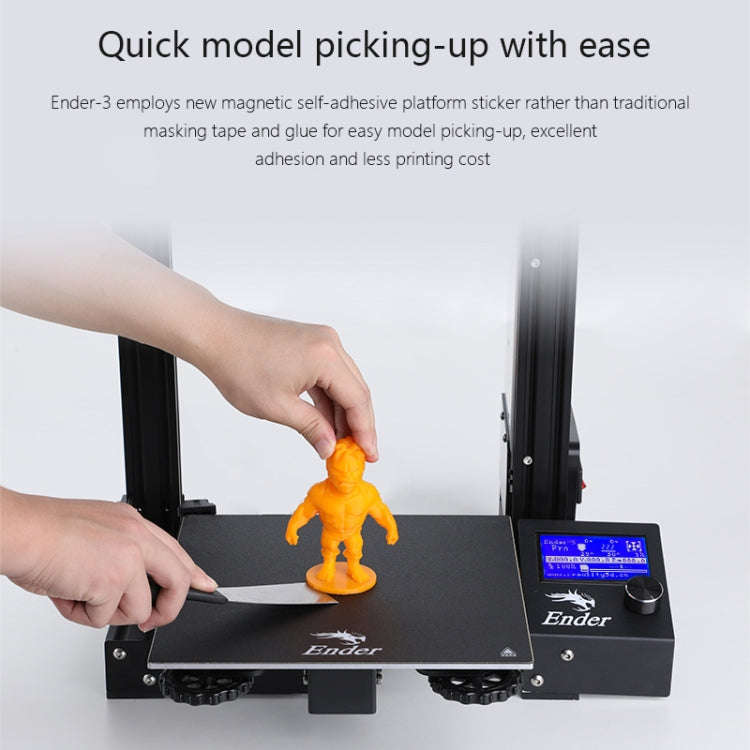 CREALITY Ender-3 POM Wheel V-guide Rail DIY 3D Printer, Print Size : 22 x 22 x 25cm, UK Plug