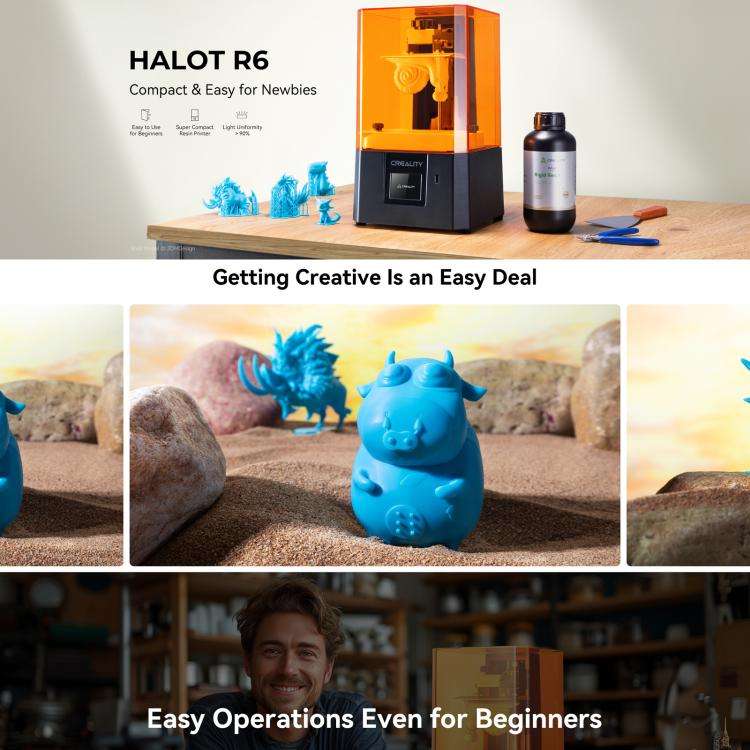 CREALITY HALOT R6 6.08 inch LCD Resin DIY 3D Printer, Print Size : 130.56 x 82.62 x 160mm, AU Plug