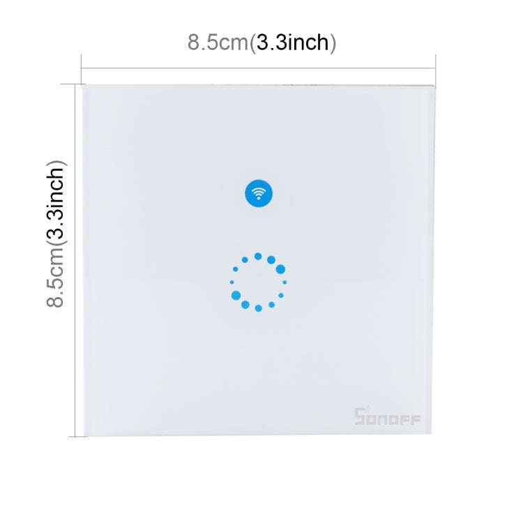 Sonoff  Touch 86mm 1 Gang Tempered Glass Panel Wall Switch Smart Home Light Touch Switch, Compati...