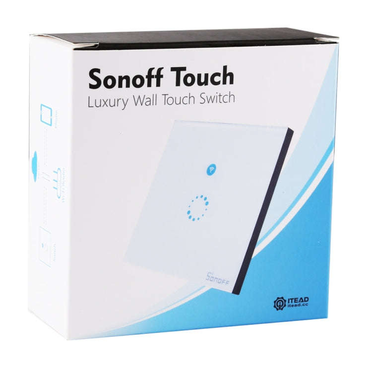 Sonoff  Touch 86mm 1 Gang Tempered Glass Panel Wall Switch Smart Home Light Touch Switch, Compati...