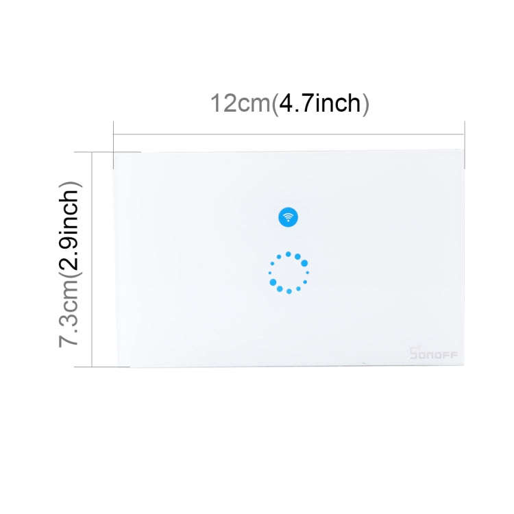 Sonoff  Touch 120mm 1 Gang Tempered Glass Panel Wall Switch Smart Home Light Touch Switch, Compat...