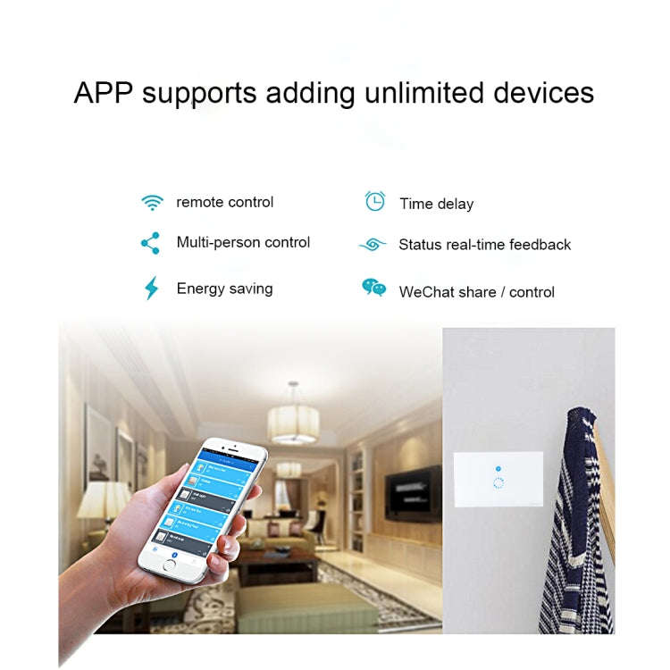 Sonoff  Touch 120mm 1 Gang Tempered Glass Panel Wall Switch Smart Home Light Touch Switch, Compat...