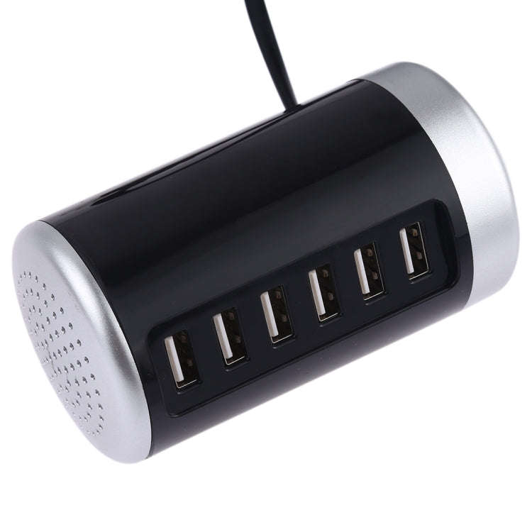 XLD4 30W 6-USB Ports Charger Station Power Adapter AC100-240V, US Plug(Black)