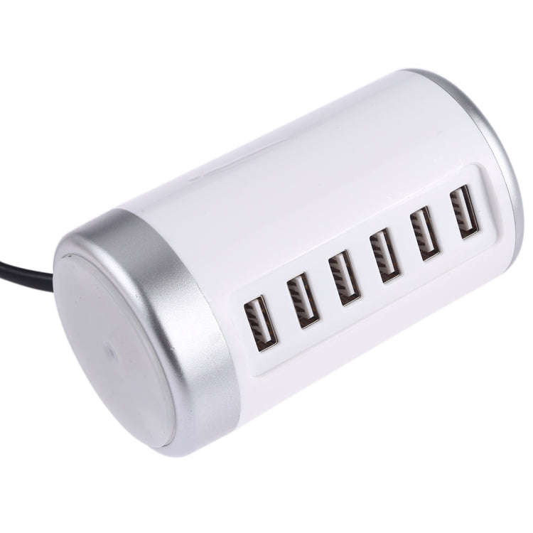 30W 6-USB Ports Charger Station Power Adapter AC100-240V, US Plug(White)