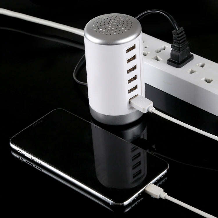 30W 6-USB Ports Charger Station Power Adapter AC100-240V, US Plug(White)