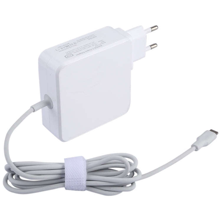 87W USB-C / Type-C Power Adapter Portable Charger with 1.8m Charging Cable, EU Plug(White)