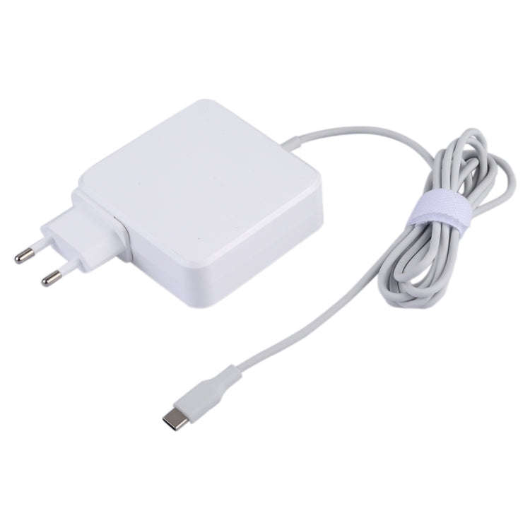 87W USB-C / Type-C Power Adapter Portable Charger with 1.8m Charging Cable, EU Plug(White)