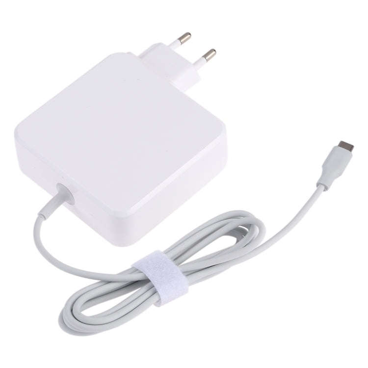 87W USB-C / Type-C Power Adapter Portable Charger with 1.8m Charging Cable, EU Plug(White)