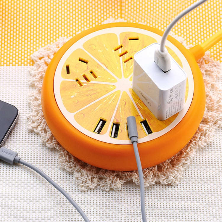 REMAX RU-S5 4 x USB Ports Multi-function Travel Home Office Socket, CN Plug, Length: 1.6m (Orange)