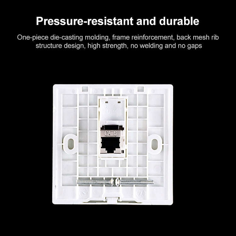 CAT.6 Shielded Pass-through Network Module, Single Port Panel + Shielded Pass-through (Grey)