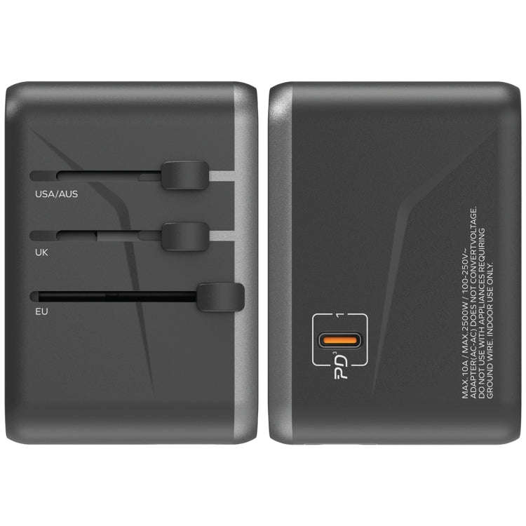 MOMAX 1-World UA8 PD 70W Fast Charger Power Adapter(Black)