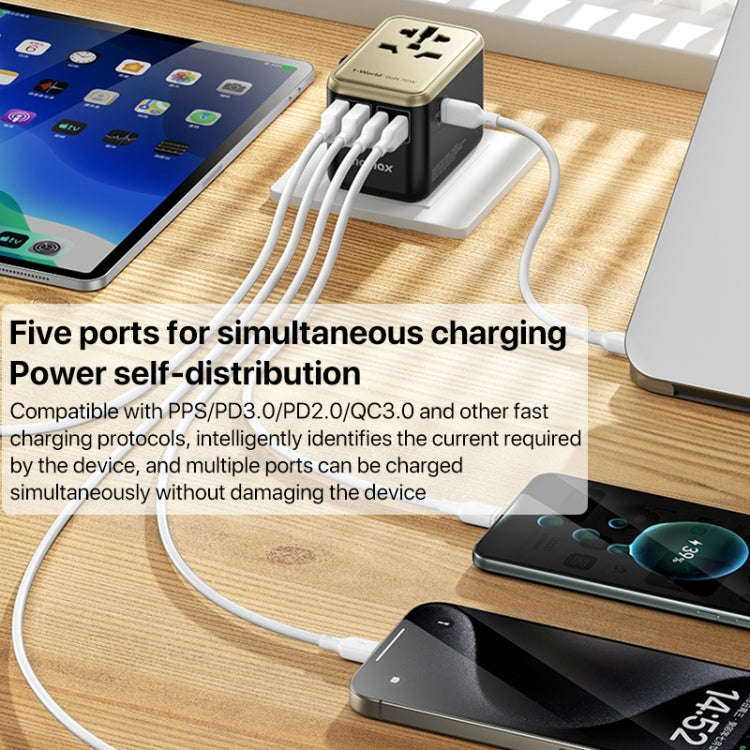 MOMAX 1-World UA8 PD 70W Fast Charger Power Adapter(Purple)