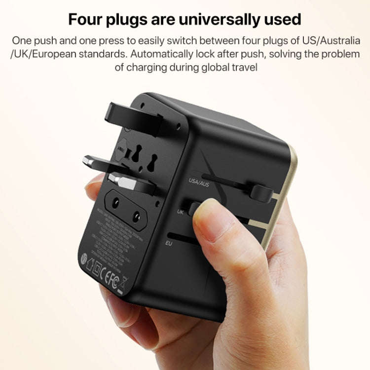 MOMAX 1-World UA8 PD 70W Fast Charger Power Adapter(Purple)