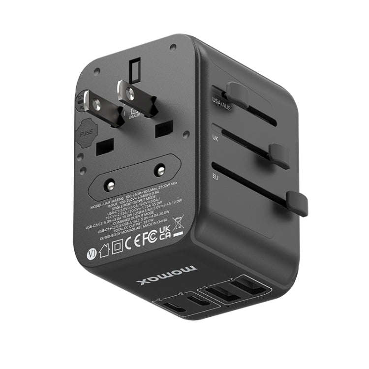 MOMAX 1-World UA9 PD 35W Fast Charger Power Adapter(Black)