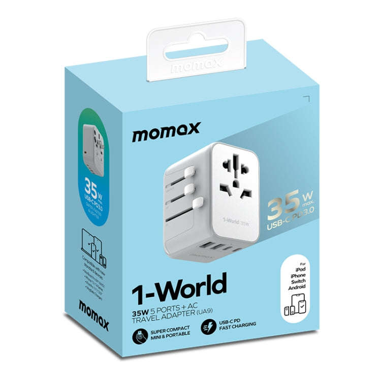 MOMAX 1-World UA9 PD 35W Fast Charger Power Adapter(White)