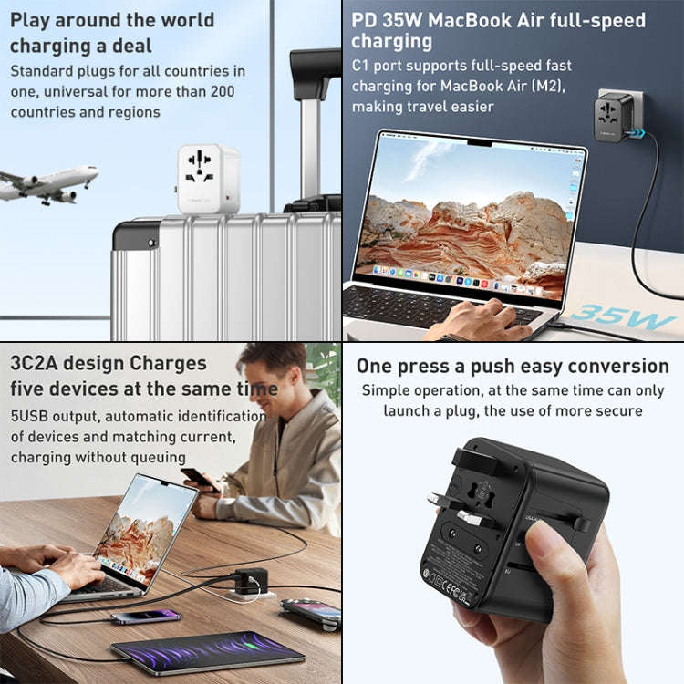 MOMAX 1-World UA9 PD 35W Fast Charger Power Adapter(White)