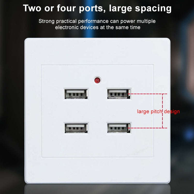 5V 3.1A 4 Ports USB Wall Charger Adapter Dock Station Socket Power Panel, 36V input