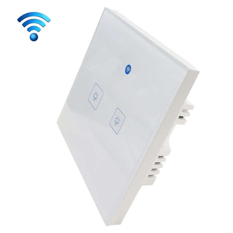 WS-UK-02 EWeLink APP & Touch Control 2A 2 Gangs Tempered Glass Panel Smart Wall Switch, AC 90V-25...