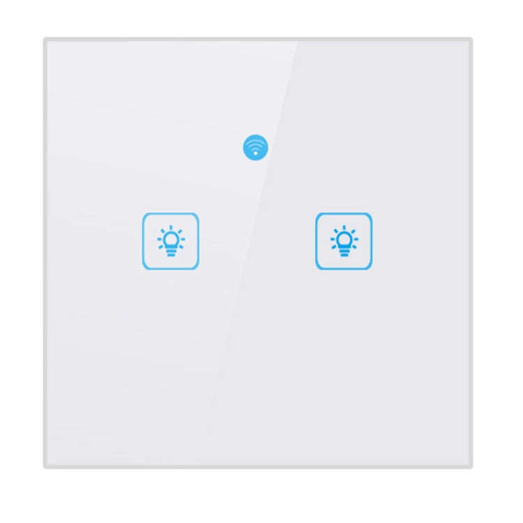 WS-UK-02 EWeLink APP & Touch Control 2A 2 Gangs Tempered Glass Panel Smart Wall Switch, AC 90V-25...