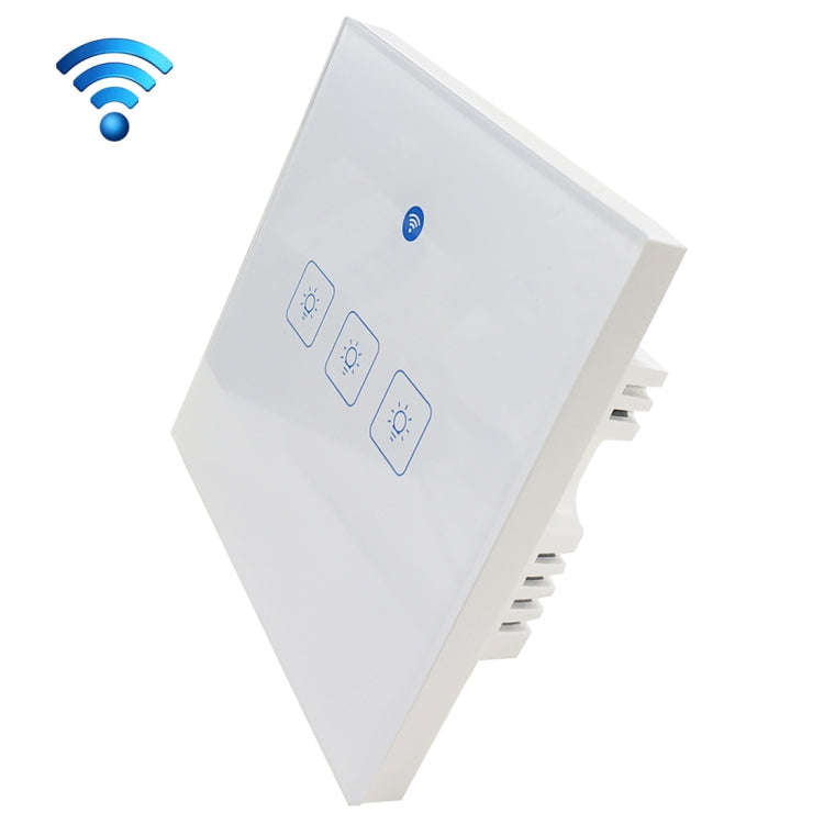 WS-UK-03 EWeLink APP & Touch Control 2A 3 Gangs Tempered Glass Panel Smart Wall Switch, AC 90V-25...