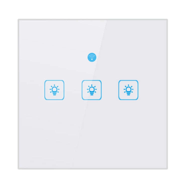 WS-UK-03 EWeLink APP & Touch Control 2A 3 Gangs Tempered Glass Panel Smart Wall Switch, AC 90V-25...