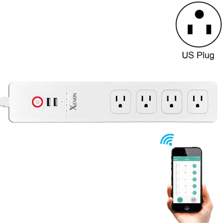 2 x USB Ports + 4 x US Plug Jack WiFi Remote Control Smart Power Socket Works with Alexa & Google...
