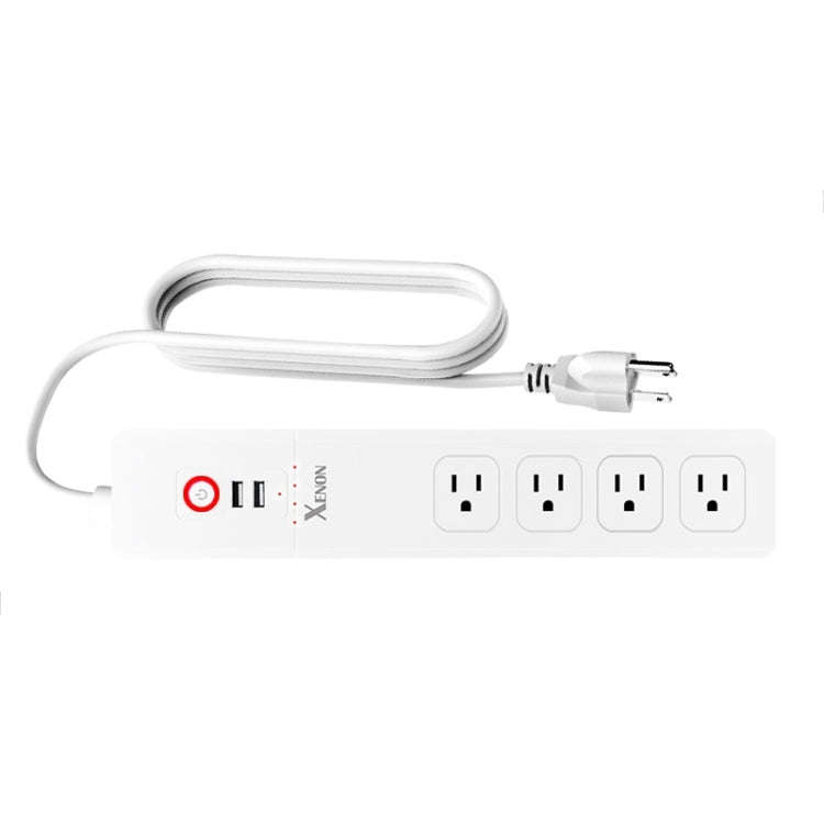 2 x USB Ports + 4 x US Plug Jack WiFi Remote Control Smart Power Socket Works with Alexa & Google...